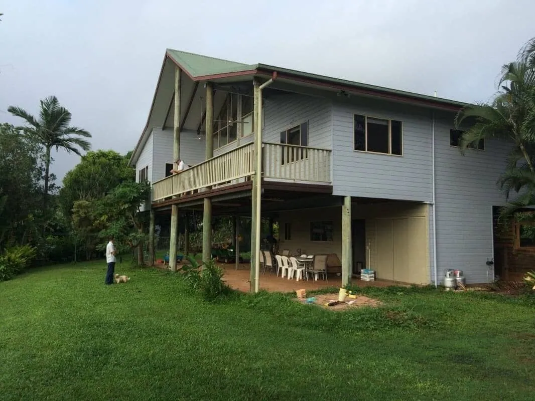 Freshly painted Queenslander home exterior in Cairns